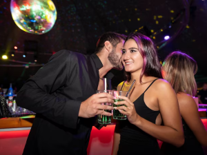 Nightlife people having fun in Nightclub Cancun.